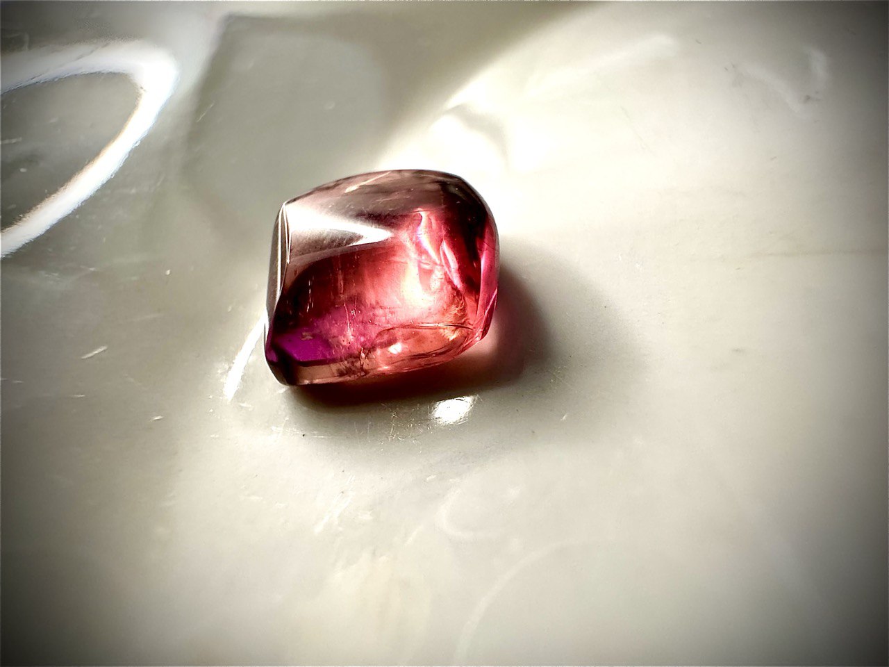 8.275 Carat- Congo Tourmaline Freeform Cabachon- Vivid Pink Main image
