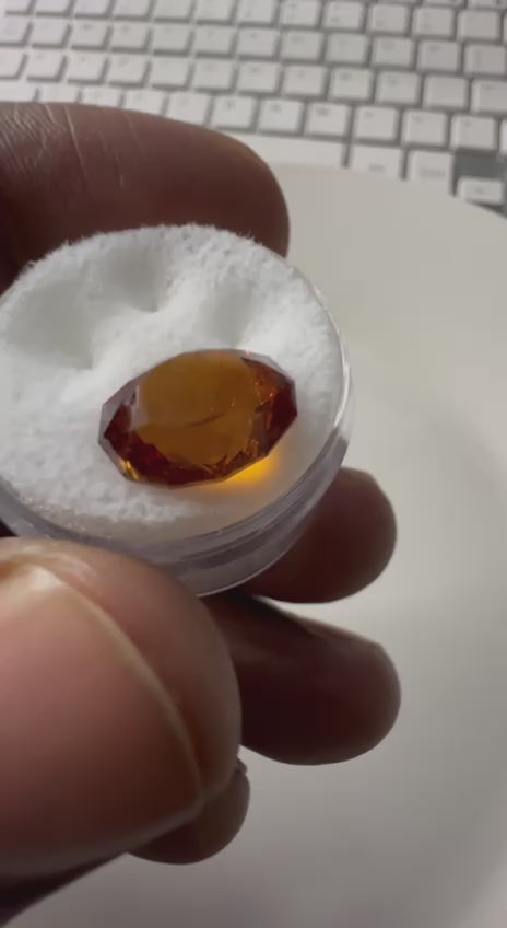 7.835 Carat- Tanzanian Hessonite Garnet- Deep Orange