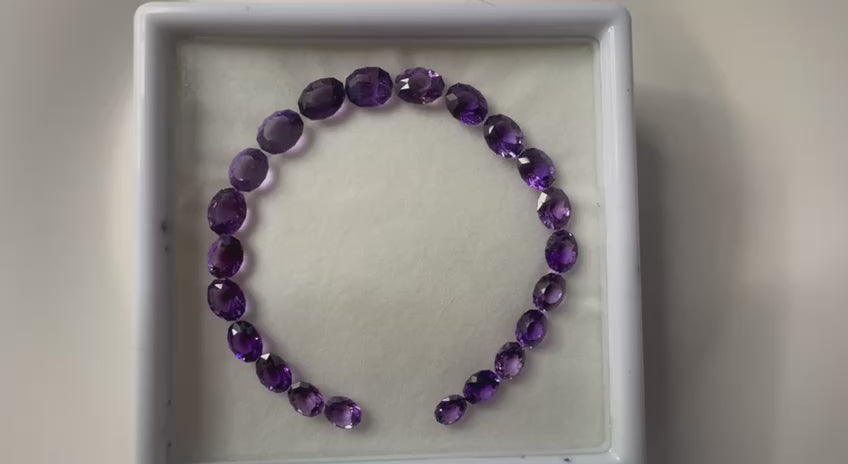 34.730 carats of Oval Brazilian Amethyst- Bracelet Layout