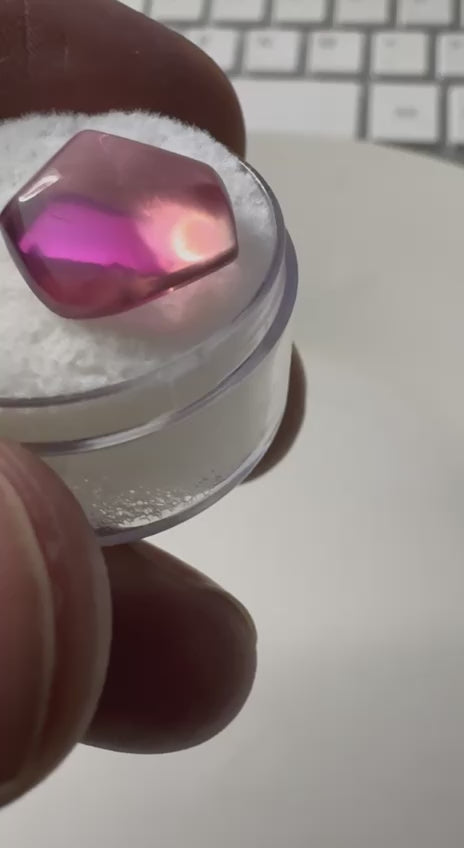 7.87 Carat- Congo Tourmaline Freeform Cabachon- Vivid Pink