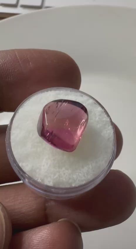 8.275 Carat- Congo Tourmaline Freeform Cabachon- Vivid Pink