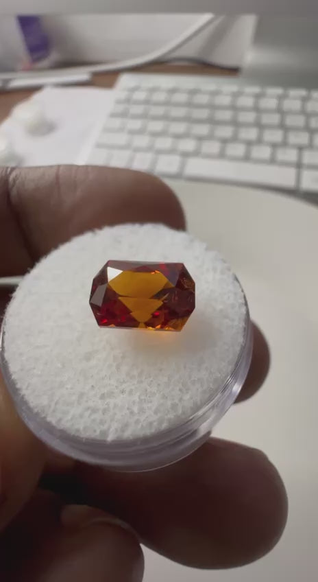 4.280 Carat- Tanzanian Spessartine Garnet- Deep Reddish Orange